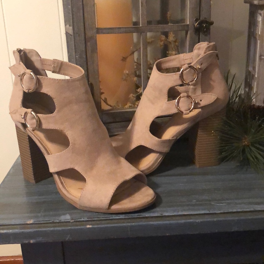 Open toe booties